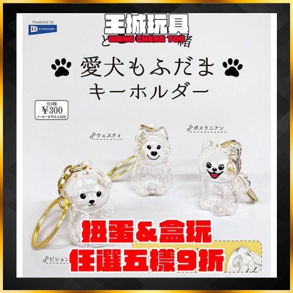 Rainbow 愛犬透明吊飾 玻璃 小狗 毛孩子 公仔 全3款 扭蛋 Rainbow 愛犬透明吊飾 玻璃 小狗 毛孩子 公仔 全3款 扭蛋