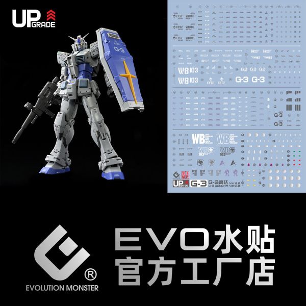 EVO水貼  RG 1/144 RX-78-3 鋼彈 G3  螢光 專用水貼 EG3 EVO水貼  RG 1/144 RX-78-3 鋼彈 G3  螢光 專用水貼 EG3