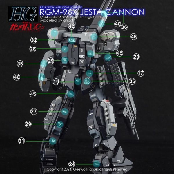 炎水貼HG 1/144 JESTA CANNON RGM-96X 傑斯塔 加農型 螢光 水貼 CGHG116 炎水貼HG 1/144 JESTA CANNON RGM-96X 傑斯塔 加農型 螢光 水貼 CGHG116
