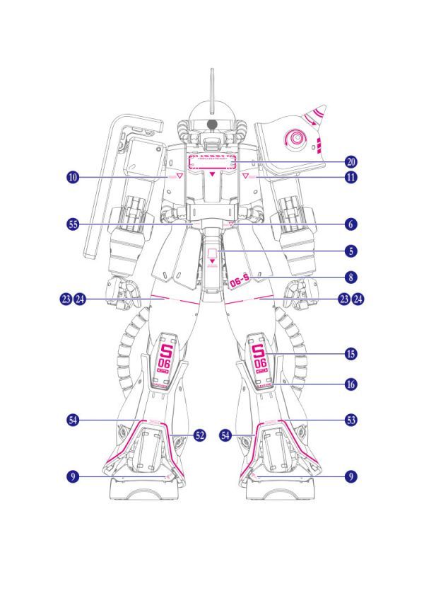 EVO-MG 1/100 MS-06S ZAKU II 夏亞專用機 紅薩克 II 專用水貼 EM098 EVO-MG 1/100 MS-06S ZAKU II 夏亞專用機 紅薩克 II 專用水貼,鋼彈水貼,模型水貼,水貼