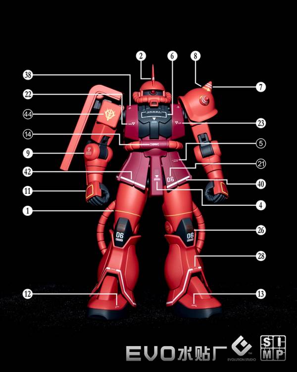 EVO水貼 HG 1/144 新生 夏亞專用薩克II 螢光 高清晰 專用水貼 EH234 EVO水貼 HG 1/144 新生 夏亞專用薩克II 螢光 高清晰 專用水貼 EH234