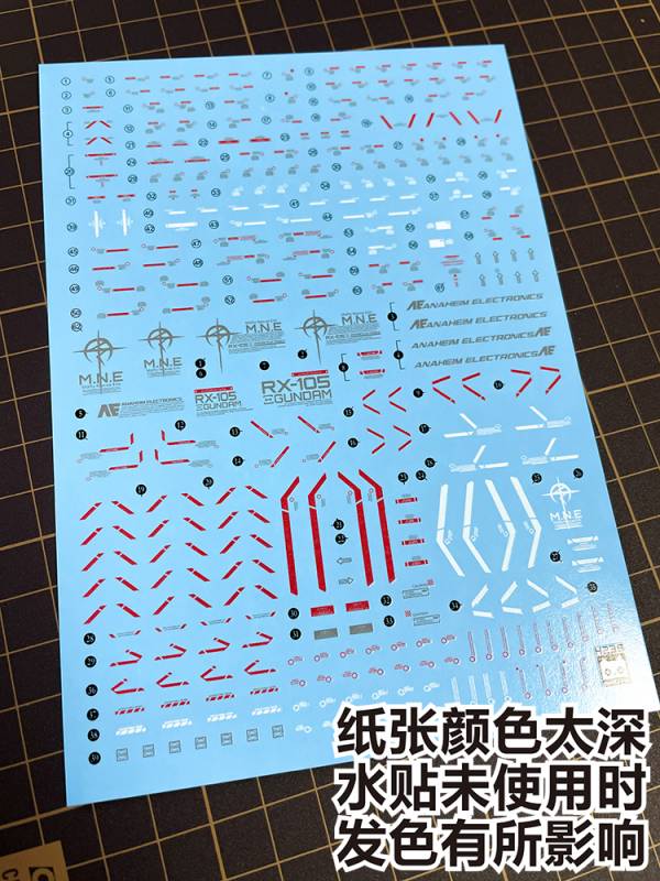 方貓水貼 Grework HG 1/144 柯西鋼彈 螢光 專用水貼 方貓水貼 Grework HG 1/144 柯西鋼彈 螢光 專用水貼
