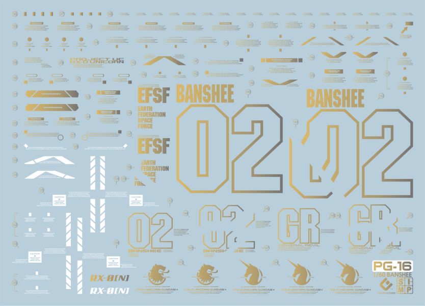 EVO水貼 燙金 PG 報喪女妖 最終決戰 鋼彈  專用水貼 EP16 EVO水貼 燙金 PG 報喪女妖 鋼彈 專用水貼 EP16