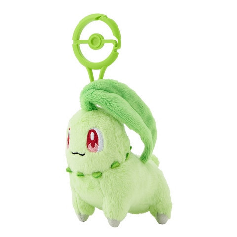 日本寶可夢中心限定 Pokémon 帶登山扣娃娃吊飾系列 菊草葉 日本寶可夢中心限定 Pokémon 帶登山扣娃娃吊飾系列 菊草葉