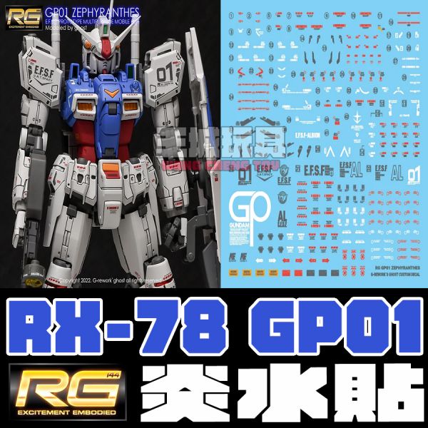 炎水貼 RG GP01 鋼彈 模型 螢光 專用水貼 CGRG27 炎水貼 RG GP01 鋼彈 模型 螢光 專用水貼 CGRG27