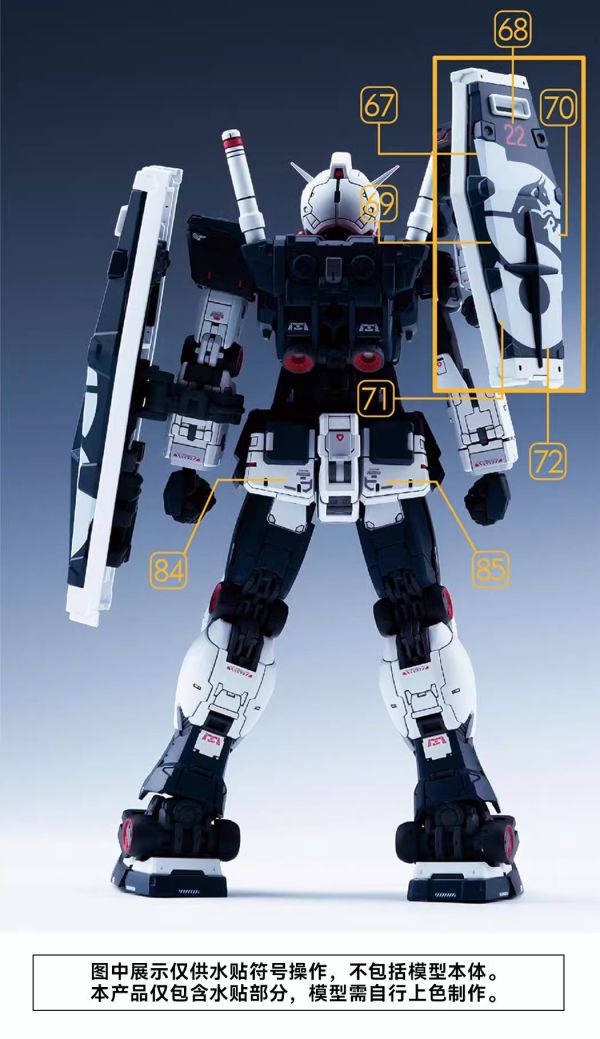 GU水貼 萬代 RG  RX-78-2 鋼彈2.0 阿爾法托利車隊 高清晰 專用水貼 GU-RA40 GU水貼 萬代 RG  RX-78-2 鋼彈2.0 阿爾法托利車隊 高清晰 專用水貼 GU-RA40