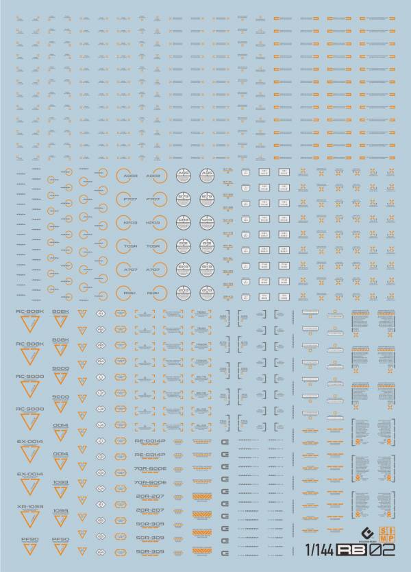 EVO水貼 通用比例 1/44 RB02-4 橙灰 螢光水貼 EVO水貼 通用比例 1/44 RB02-4 橙灰 螢光水貼