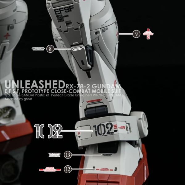 方貓水貼 PGU RX-78-3 鋼彈  螢光專用水貼  FP20 方貓水貼 PGU RX-78-3 鋼彈  螢光專用水貼  FC-PGU01