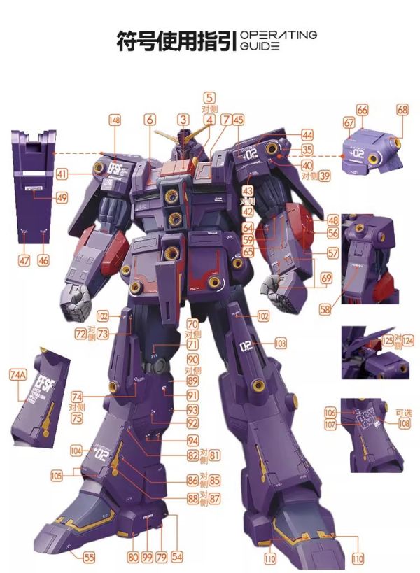 GU水貼 萬代 HGUC MRX-010 精神感應鋼彈 精神力鋼彈 Mk-Ⅱ 專用水貼 GU-H261 GU水貼 萬代 HGUC MRX-010 精神感應鋼彈 精神力鋼彈 Mk-Ⅱ 專用水貼 GU-H261