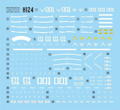 達人水貼 BANDAI HG 1/144 KAMPFER 肯普法 水貼 DLH125 達人水貼 BANDAI HG 1/144 KAMPFER 肯普法 水貼 DLH125