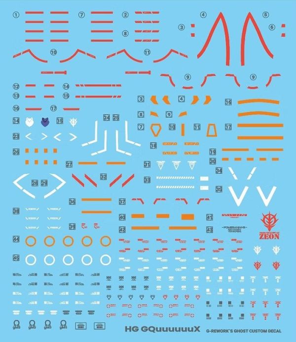 炎水貼 BANDAI HG 1/144 GQuuuuuuX 專用水貼  CGHG109 炎水貼 BANDAI HG 1/144 GQuuuuuuX 專用水貼  CGHG109