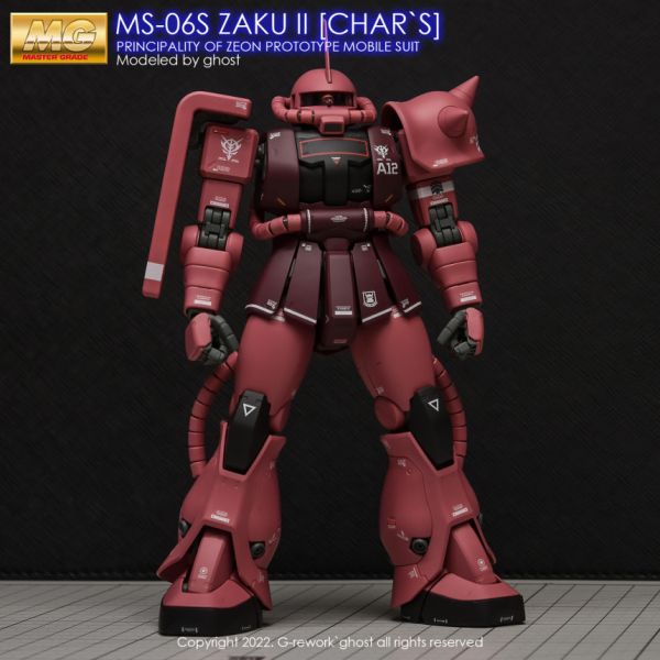 炎水貼 GHOST版 MG MS-06S 夏亞專用薩克2.0 螢光 專用水貼 炎水貼.模型水貼.鋼彈水貼.鋼彈模型水貼