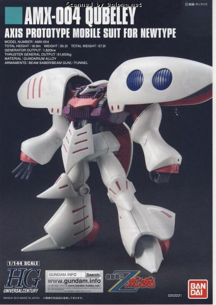 HGUC #195 丘貝雷 新生式樣 AMX-004 QUBELEY 萬代.鋼彈.GUNDAM.組裝模型