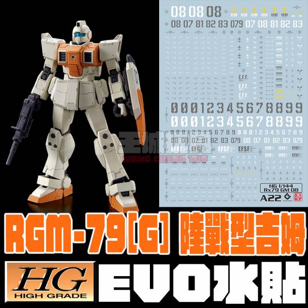 EVO水貼 HG 1/144 RGM-79[G] GM 吉姆陸戰型 專用水貼 EVO水貼.鋼彈.