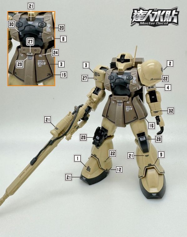 達人水貼 HG 1/144 MS-05L 薩克I狙擊型 專用水貼 DLH039 達人水貼 HG 1/144 MS-05L 薩克I狙擊型 專用水貼 DLH039