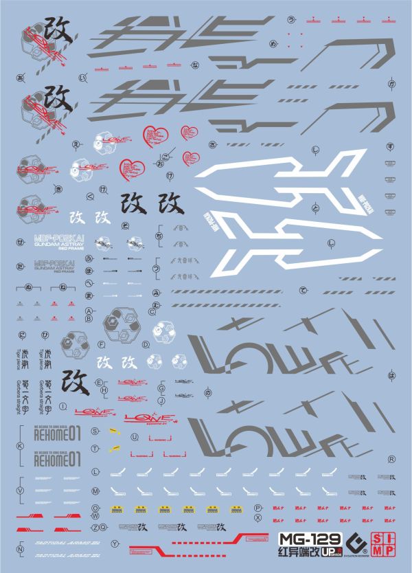 EVO-MG 1/100 GUNDAM ASTRAY RED FRAME 紅異端鋼彈改 專用水貼 EM129 雪焰水貼,鋼彈水貼,模型水貼,水貼