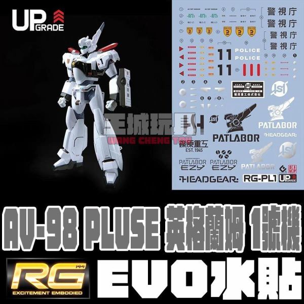 EVO水貼 RG 機動警察 英格蘭姆 1號機 水貼 鋼彈 模型 ERPL1 EVO水貼  RG 機動警察 英格蘭姆 1號機 水貼 鋼彈 模型 ERPL1