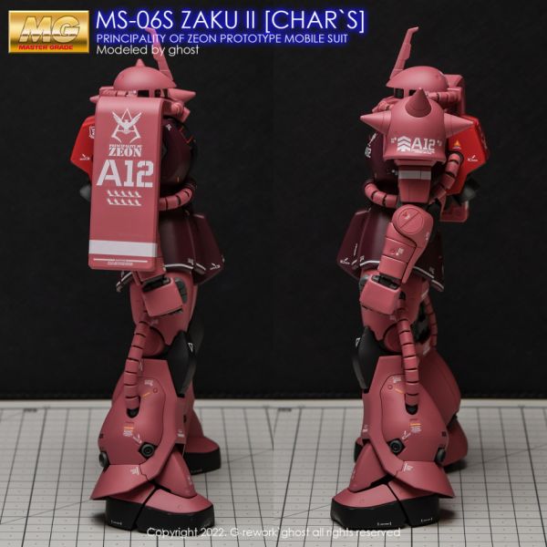 炎水貼 GHOST版 MG MS-06S 夏亞專用薩克2.0 螢光 專用水貼 炎水貼.模型水貼.鋼彈水貼.鋼彈模型水貼