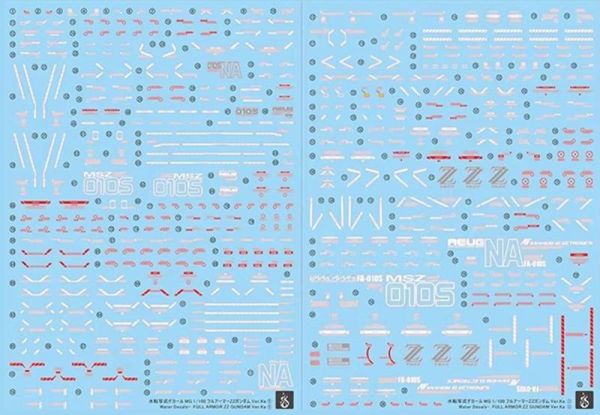 炎水貼 萬代 MG 1/100 全裝甲ZZ高達 ZZFA 卡版 KA版 專用水貼 CGMG78 炎水貼 萬代 MG 1/100 全裝甲ZZ高達 ZZFA 卡版 KA版 專用水貼 CGMG78