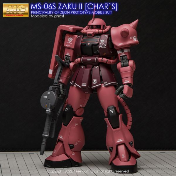 炎水貼 GHOST版 MG MS-06S 夏亞專用薩克2.0 螢光 專用水貼 炎水貼.模型水貼.鋼彈水貼.鋼彈模型水貼