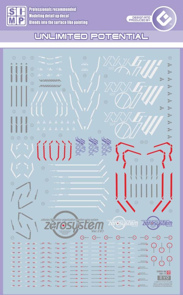 EVO水貼-HIRM  WING GUNDAM EW 飛翼鋼彈EW 專用水貼 EVO水貼,鋼彈水貼,模型水貼,水貼