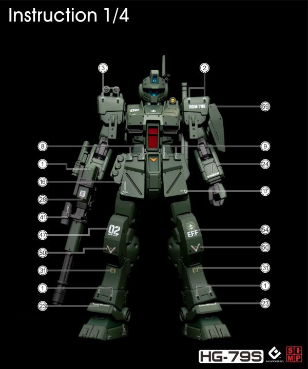 EVO水貼 AK HG 吉姆斯巴達 黑狗小隊  螢光 高清晰 專用水貼 EH79WF EVO水貼 HG 吉姆斯巴達水貼 GM SPARTAN地球聯邦軍 局地戰用機 EH79S