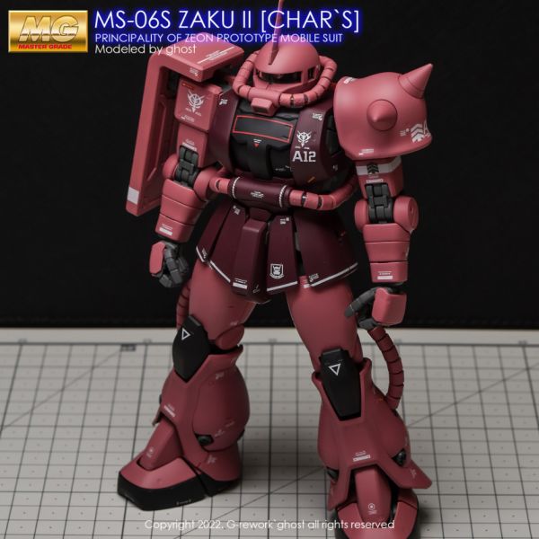炎水貼 GHOST版 MG MS-06S 夏亞專用薩克2.0 螢光 專用水貼 炎水貼.模型水貼.鋼彈水貼.鋼彈模型水貼