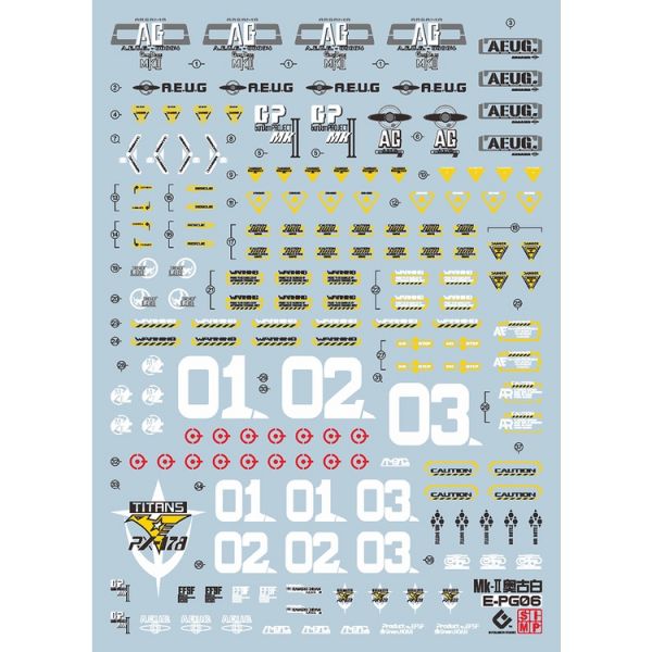 EVO水貼 PG MK-II 鋼彈 幽谷 螢光 專用水貼 EP06 EVO水貼 PG MK-II 鋼彈 幽谷 螢光 專用水貼 EP06