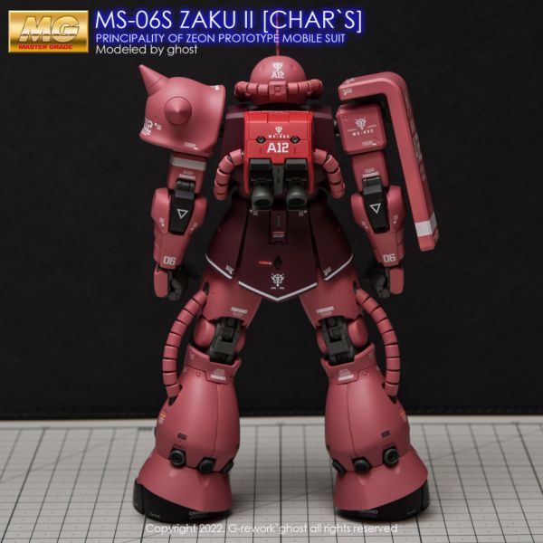 炎水貼 GHOST版 MG MS-06S 夏亞專用薩克2.0 螢光 專用水貼 炎水貼.模型水貼.鋼彈水貼.鋼彈模型水貼