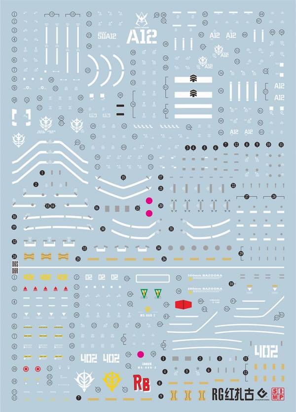 EVO水貼-RG 1/144  夏亞 強尼萊登 專用薩克  專用水貼 EVO水貼,鋼彈水貼,模型水貼,水貼