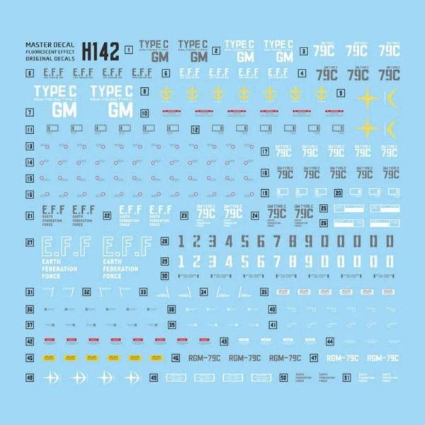 達人水貼 HGUC 113 1/144 吉姆改 RGM-79C 吉姆C  專用水貼 DLH142 達人水貼 HGUC 113 1/144 吉姆改 RGM-79C 吉姆C  專用水貼 DLH142