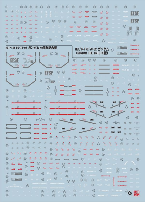 EVO水貼  HG GTO RX78 初鋼 鋼彈   專用水貼 EHGTO78 EVO水貼 螢光 HG GTO RX78 初鋼 鋼彈   專用水貼 EHGTO78