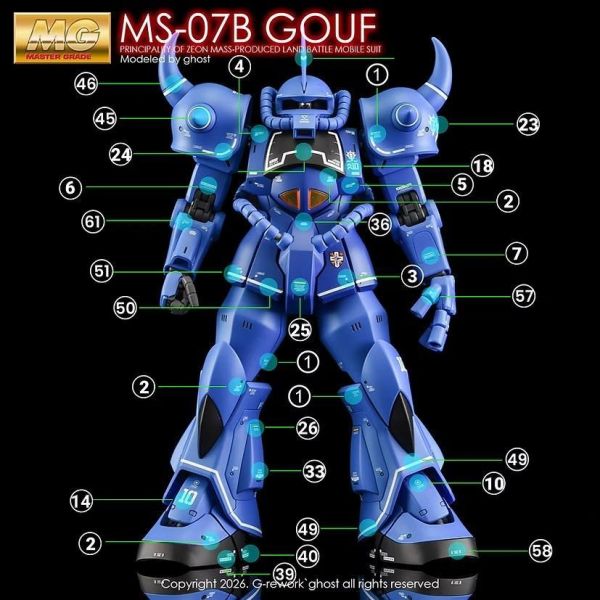 炎水貼 GHOST  MG 1/100 古夫 2.0 機動戰士鋼彈 專用水貼 CGMG80 炎水貼 GHOST 萬代 MG 1/100 古夫 2.0 專用水貼 CGMG80