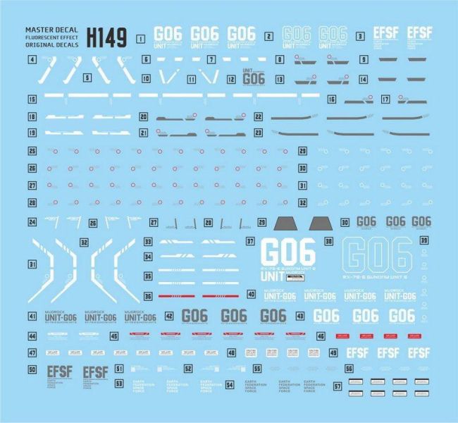 達人水貼 BANDAI HG 1/144 鋼彈6號機 泥岩 水貼 DLH149 達人水貼 BANDAI HG 1/144 鋼彈6號機 泥岩 水貼 DLH149