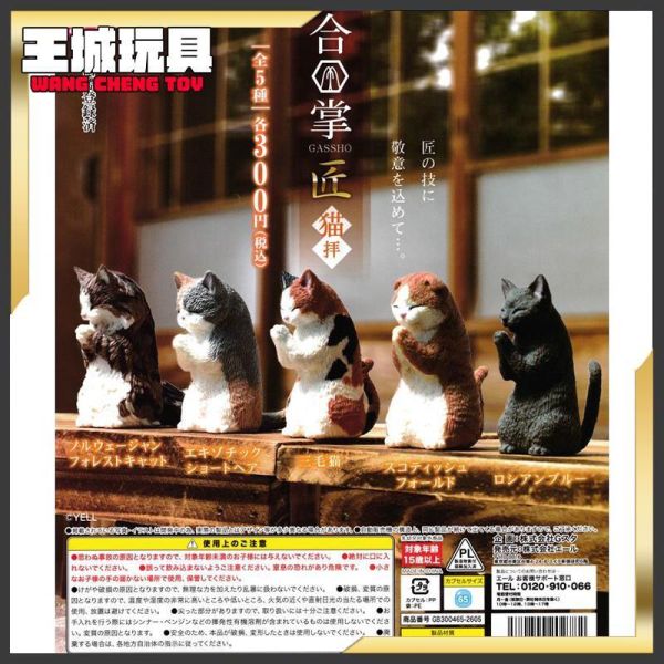 扭蛋 合掌貓咪 公仔 6月 合掌貓咪 公仔