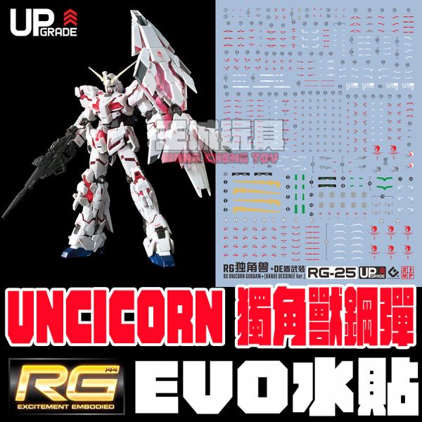 EVO水貼 RG 獨角獸鋼彈 漫畫版 一般版  專用水貼 螢光 ER25 EVO水貼 RG 獨角獸鋼彈 漫畫版 一般版  專用水貼 螢光 ER30