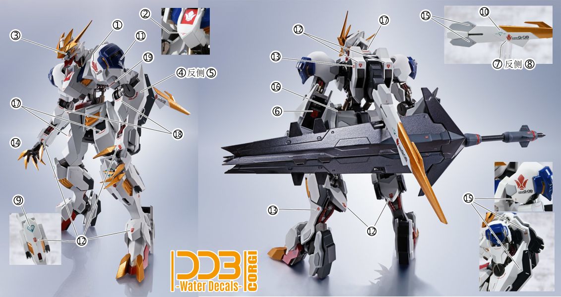 DDB水貼 HG 1/144 天狼王 獵魔鋼彈 螢光 高清晰 專用水貼 DHG01 DB水貼 HG 1/144 天狼王 獵魔鋼彈 螢光 高清晰 專用水貼 DHG01