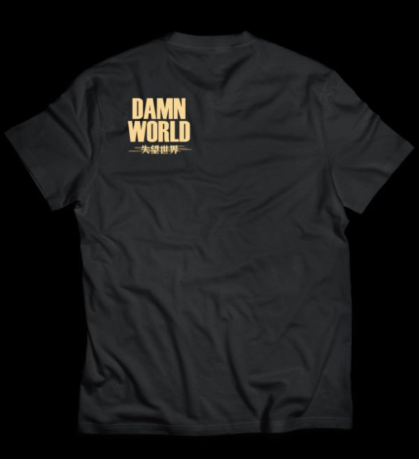 【DAMNWORLD】經典燙金X黑T 