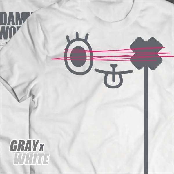 【DAMNWORLD】灰色目光X白T 