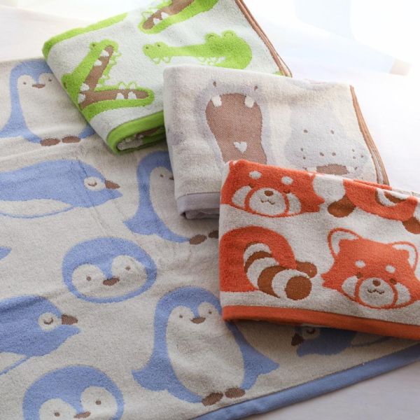 無撚系 可愛動物純棉毛巾被 無撚系毛巾.純棉毛巾.居家裝飾,彌月禮物.生日禮物,防曬抗紫外線,毛巾被,有機棉紗,男女不拘
