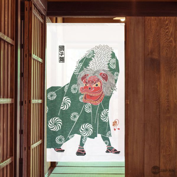日本製 風水門簾 - 獅子舞 歌舞伎.居酒屋裝飾,燒烤店門簾,日本門簾.日式門簾.日式掛簾.門簾風水.門簾日式.門簾推薦.獅子舞日本.獅子舞.七福神日本.牆壁裝飾.掛布布簾.布帘.門布帘.遮光門簾.日本緣起物.