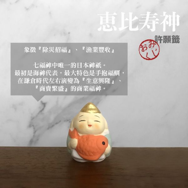 日本許願籤御守 七福神組 七福神.日本七福神.七福神意義.七福神公仔.七福神惠比壽.七福神由來.日本御守.緣起物.神社御守.占卜許願.交換禮物.許願籤.運勢占卜.求姻緣.財運.開運招福.七福神寶船.福鯛.天台宗.日蓮宗.密教.禪宗