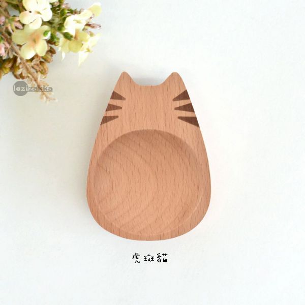 天然木貓臉餐具 天然木餐具 日本Fluffy 天然木甜點湯匙 點心叉 日本餐具 安全無毒 環保餐具