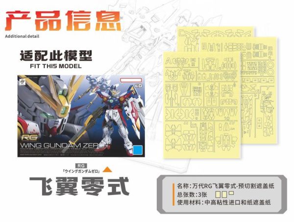 新月 RG 飛翼零式 預裁切遮蓋膠帶 
