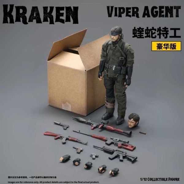 預購Q4 Kraken studio 潛龍蝶影 合金裝備 蝰蛇特工 1/12 可動人偶 