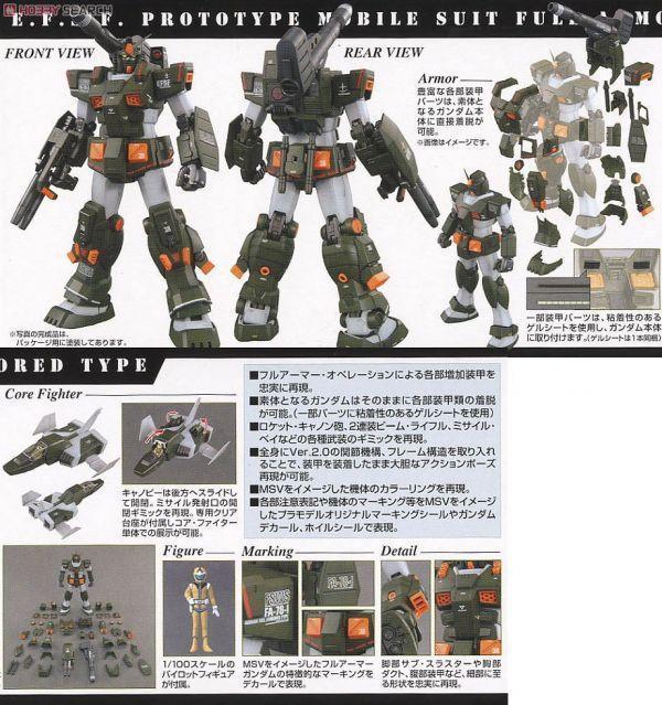 萬代 BANDAI 1/100 鋼彈模型 MG FA-78-1 全裝甲型鋼彈 MSV 組裝模型 