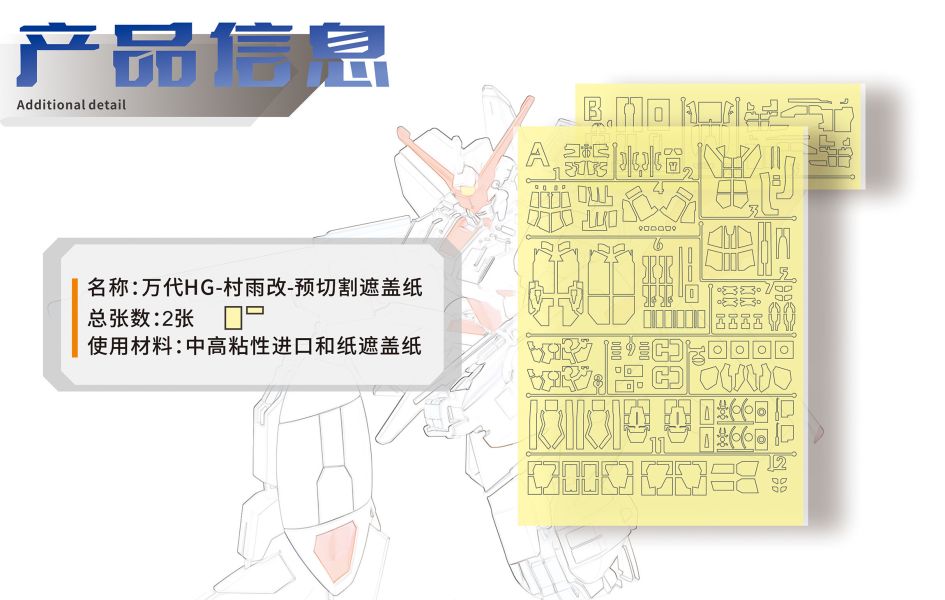 預購4月 新月 HG 村雨改 專用預裁切遮蓋貼紙 