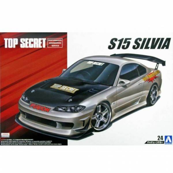 青島社 AOSHIMA 1/24 汽車模型 Nissan S15 Silvia 1999 Top Secret 組裝模型 