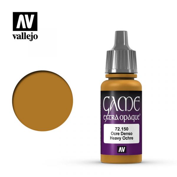 Acrylicos Vallejo -101 - 72150 - 遊戲色彩 Game Color - 重赭石色（不透明漆） Heavy Ochre - 17 ml. 