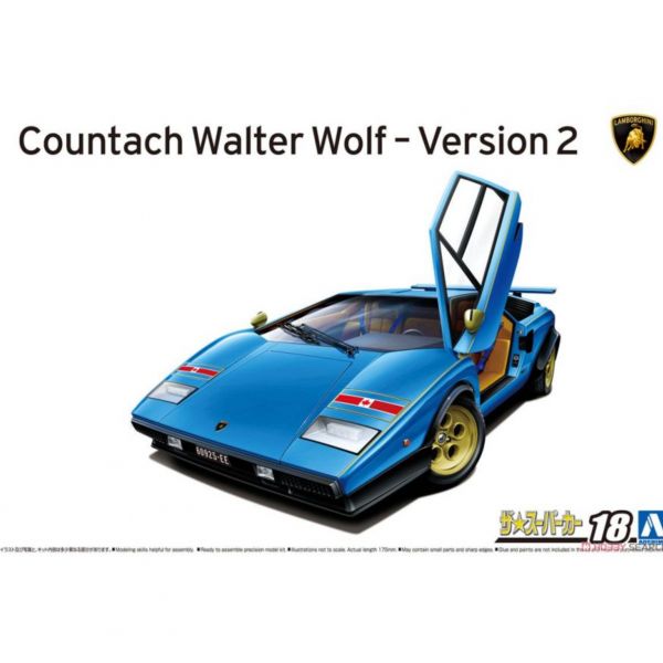 青島社 AOSHIMA 1/24 藍寶堅尼 '76 Wolf Countach Ver.2 組裝模型 